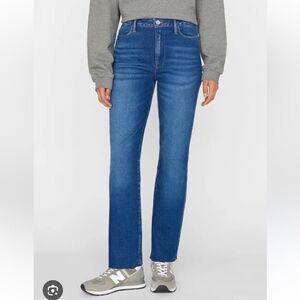Frame Le Super High Straight Jeans in Jericho